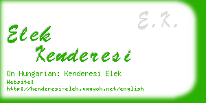 elek kenderesi business card